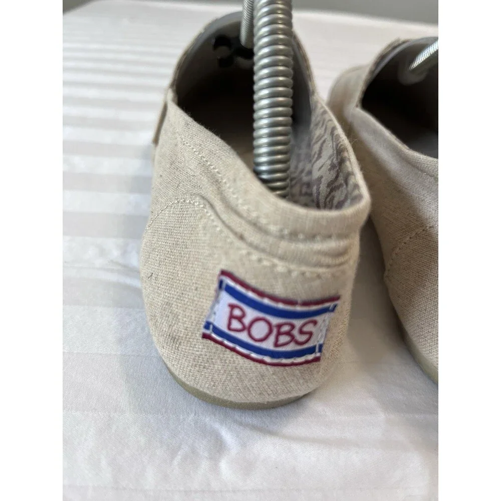 BOBS from Skechers Women's Plush Best Wishes Slip On Flats Natural Beige Size 10